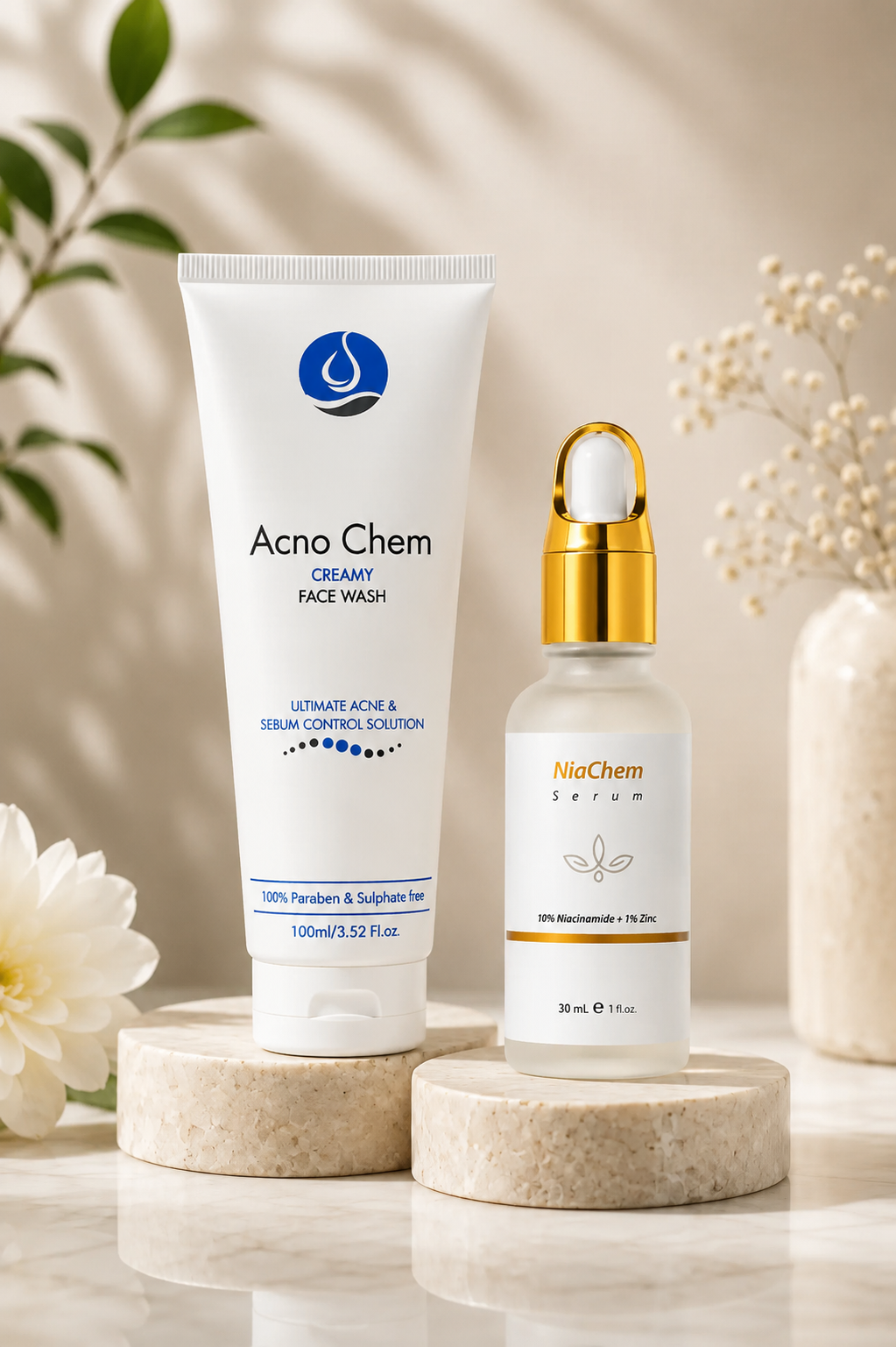 Dermachem Sensitive Skin Bundle | WhiteChem Facewash + NiaChem Serum